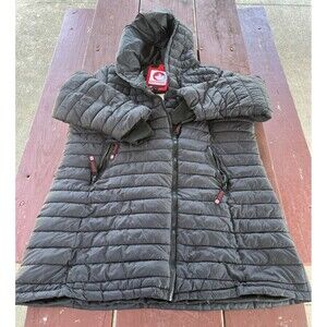 Canada WEATHER GEAR Women's Gilded Long Parka Coat Jacket Black Size 3XL